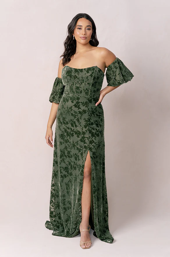 Mona Floral Burnout Velvet Dress | Made To Order - Image 3