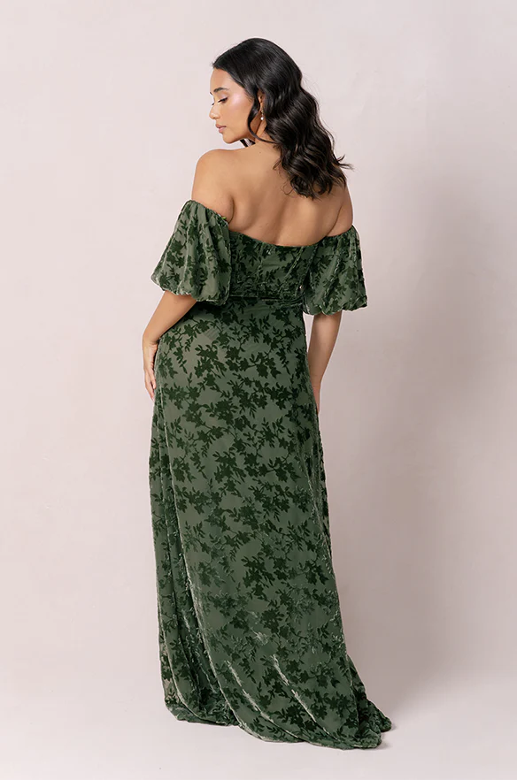 Mona Floral Burnout Velvet Dress | Made To Order - Image 4