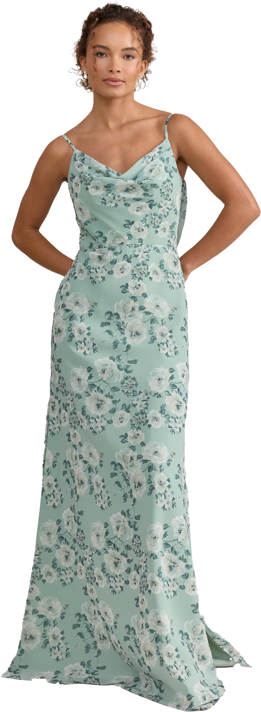 Nadia Chiffon Floral Print Dress | Made To Order - Image 52