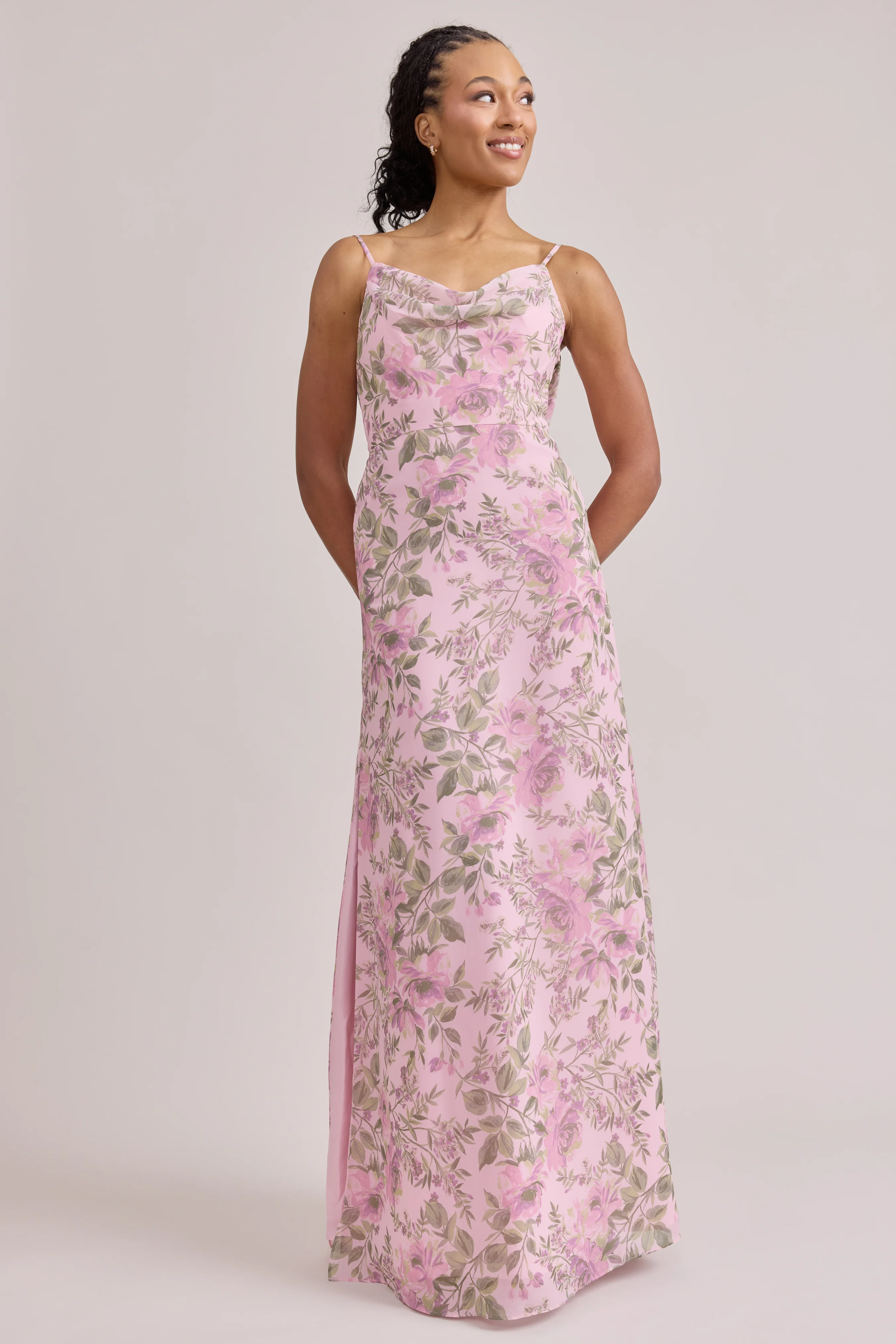 Nadia Chiffon Floral Print Dress | Made To Order - Image 9