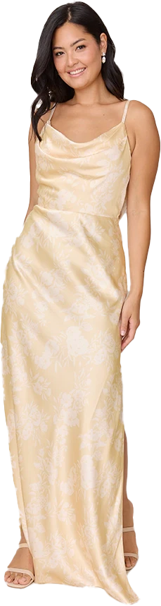 Nadia Satin Floral Print Dress | Made To Order - Image 73