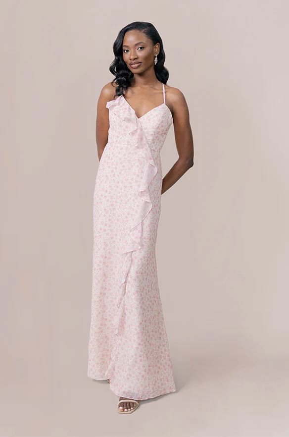 Paloma Chiffon Floral Print Dress | Made To Order - Image 11