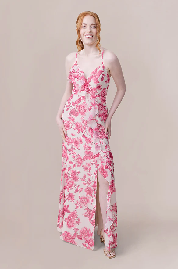 Paloma Chiffon Floral Print Dress | Made To Order - Image 19