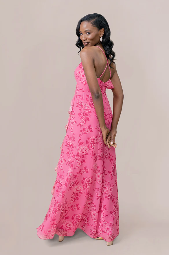 Paloma Chiffon Floral Print Dress | Made To Order - Image 22