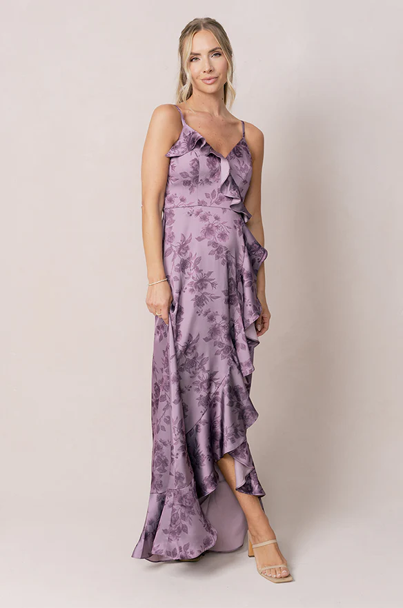 Paloma Satin Floral Print Dress | Made To Order - Image 10