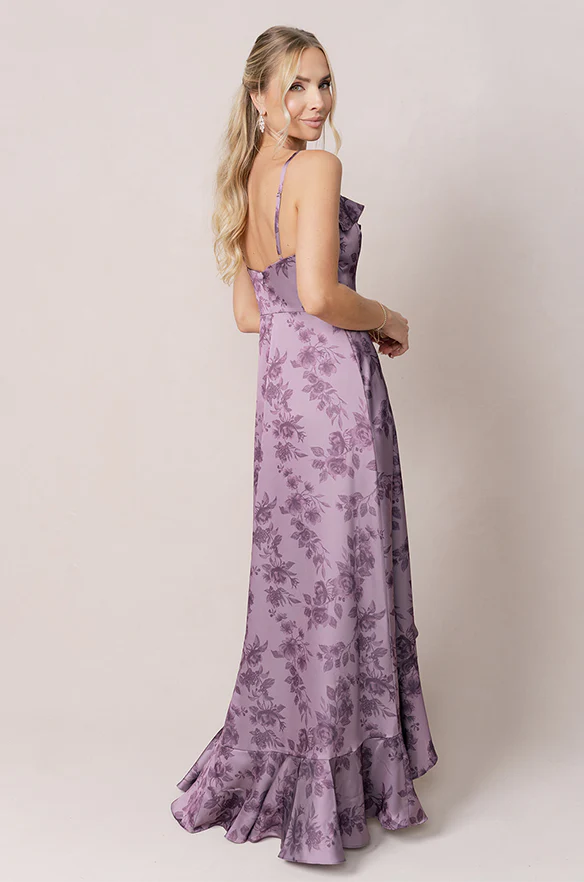 Paloma Satin Floral Print Dress | Made To Order - Image 11