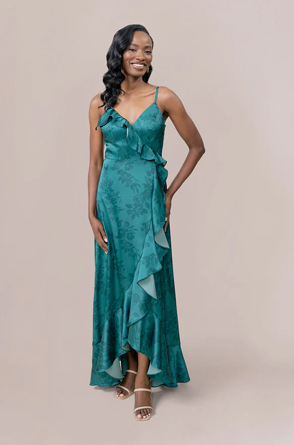 Paloma Satin Floral Print Dress | Made To Order - Image 13