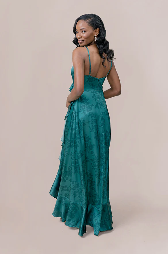 Paloma Satin Floral Print Dress | Made To Order - Image 14