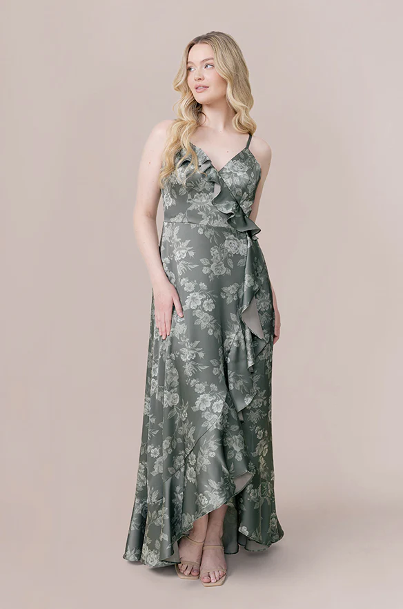 Paloma Satin Floral Print Dress | Made To Order - Image 17