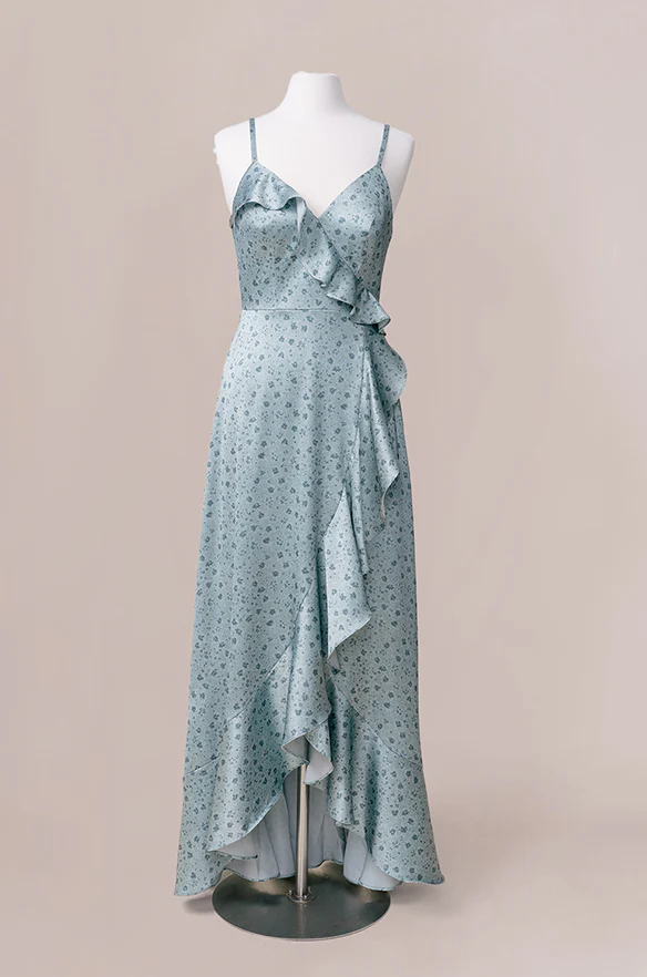 Paloma Satin Floral Print Dress | Made To Order - Image 19