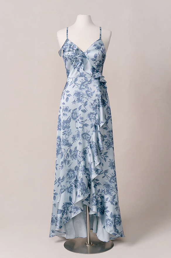 Paloma Satin Floral Print Dress | Made To Order - Image 22