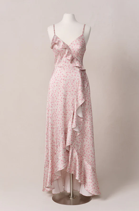 Paloma Satin Floral Print Dress | Made To Order - Image 23