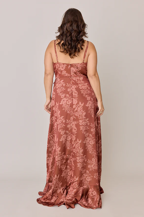 Paloma Satin Floral Print Dress | Made To Order - Image 27