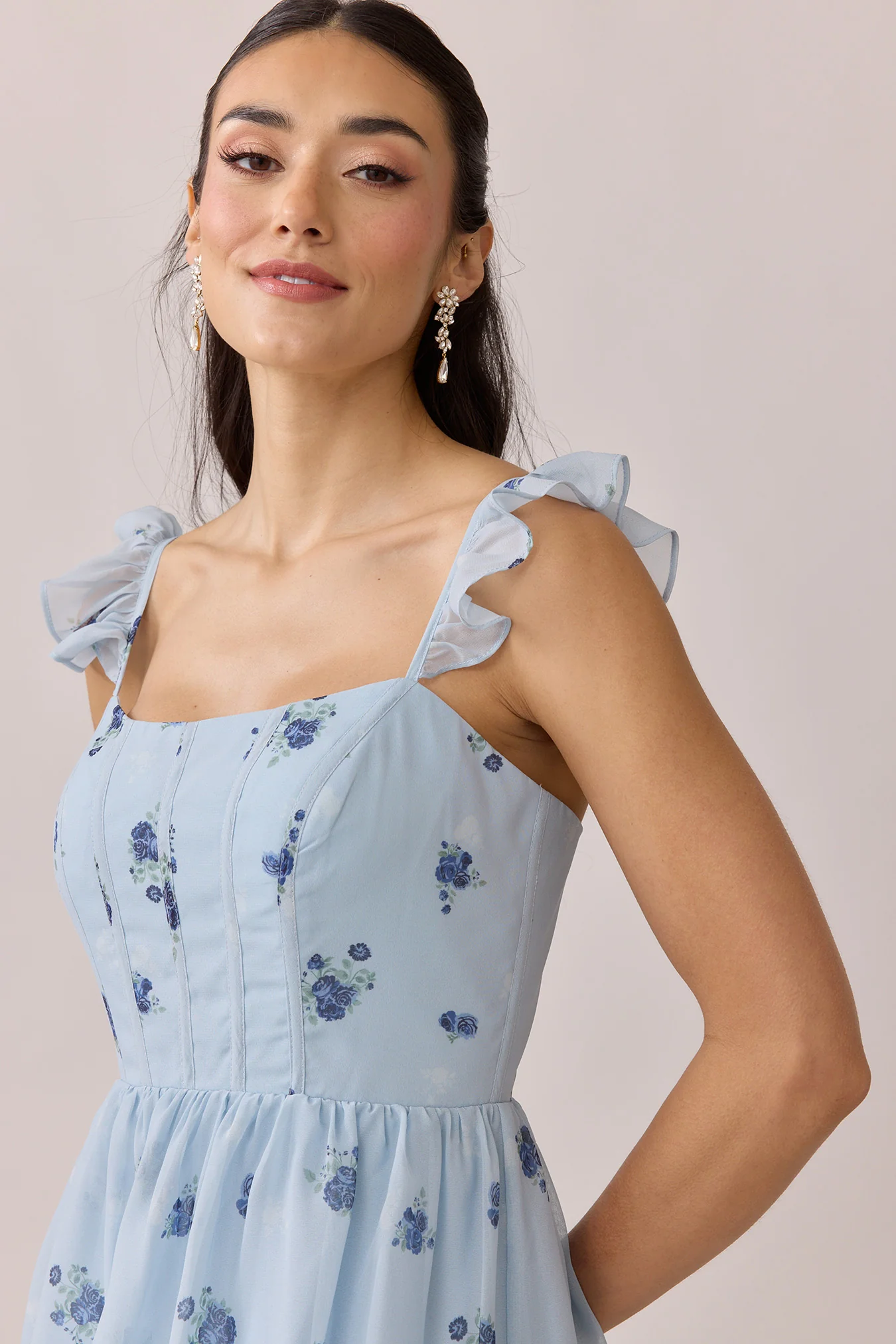 Poppy Chiffon Floral Print Dress | Made To Order - Image 43