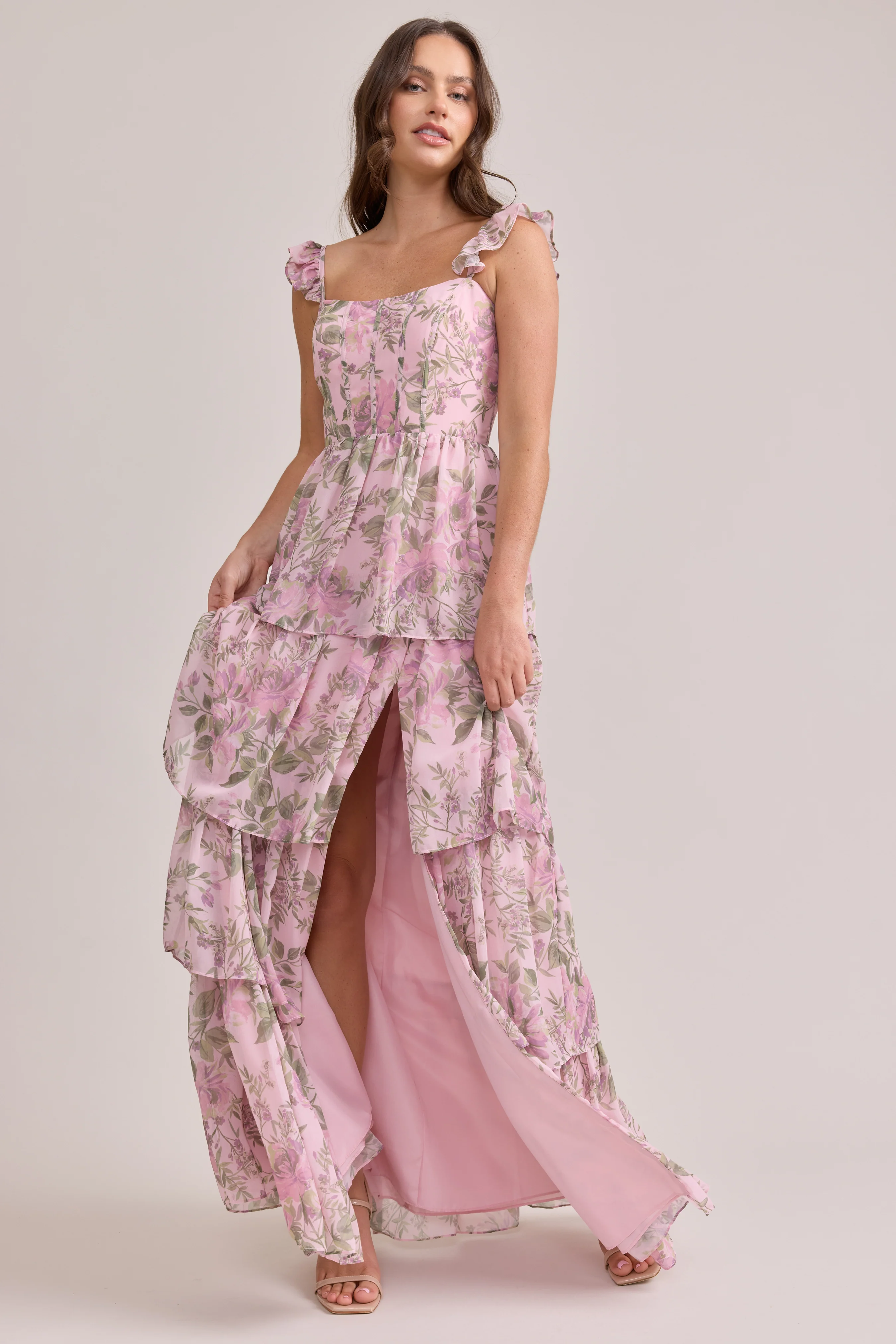 Poppy Chiffon Floral Print Dress | Made To Order - Image 76