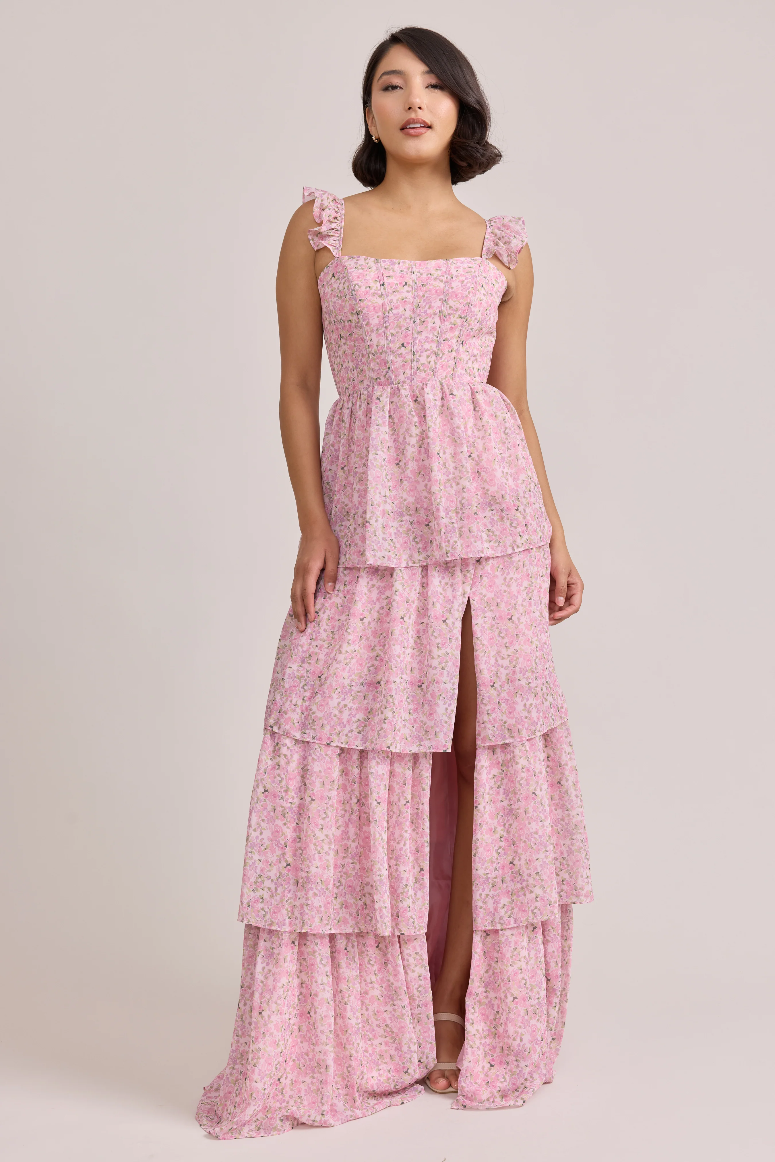 Poppy Chiffon Floral Print Dress | Made To Order - Image 78