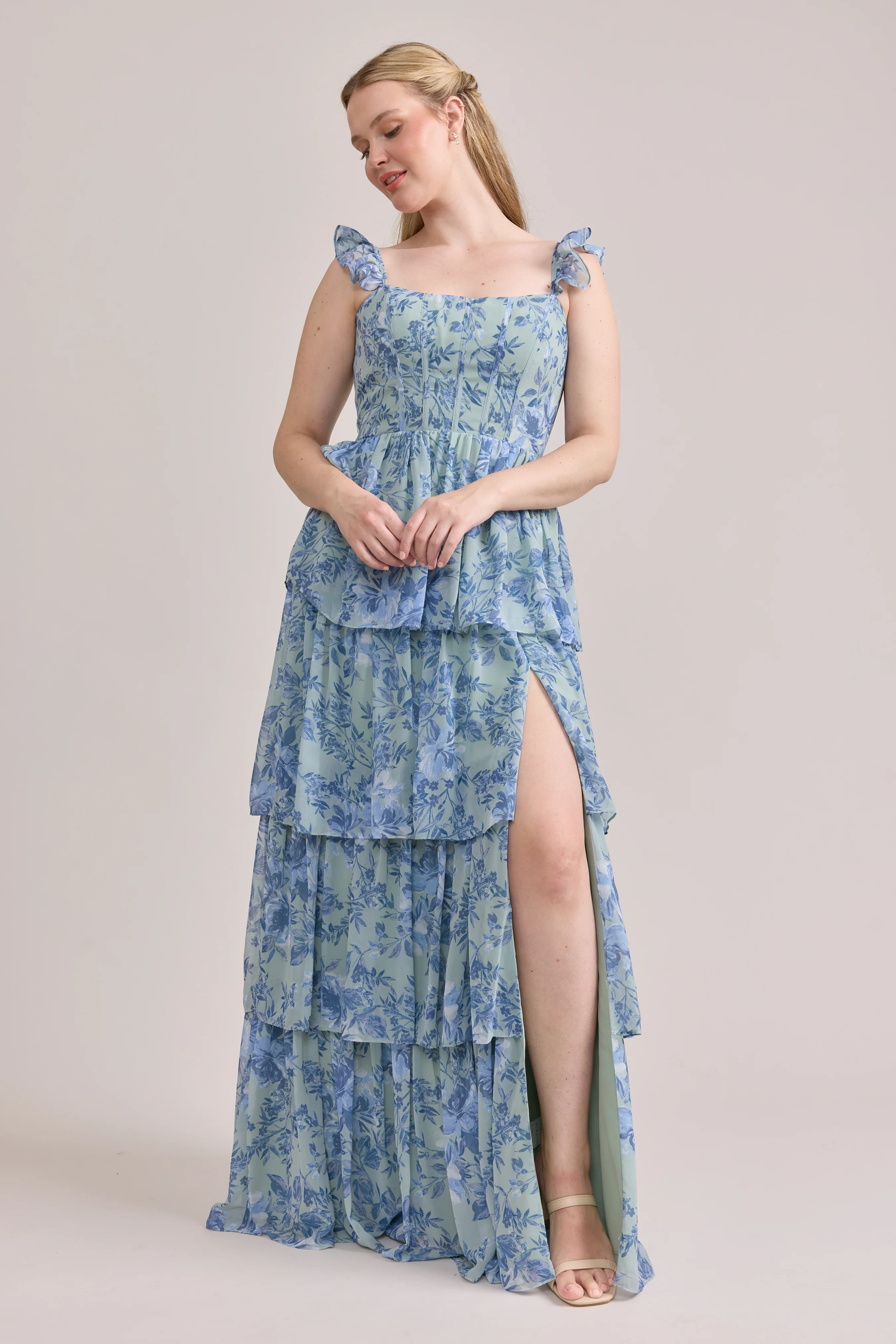 Poppy Chiffon Floral Print Dress | Made To Order - Image 84