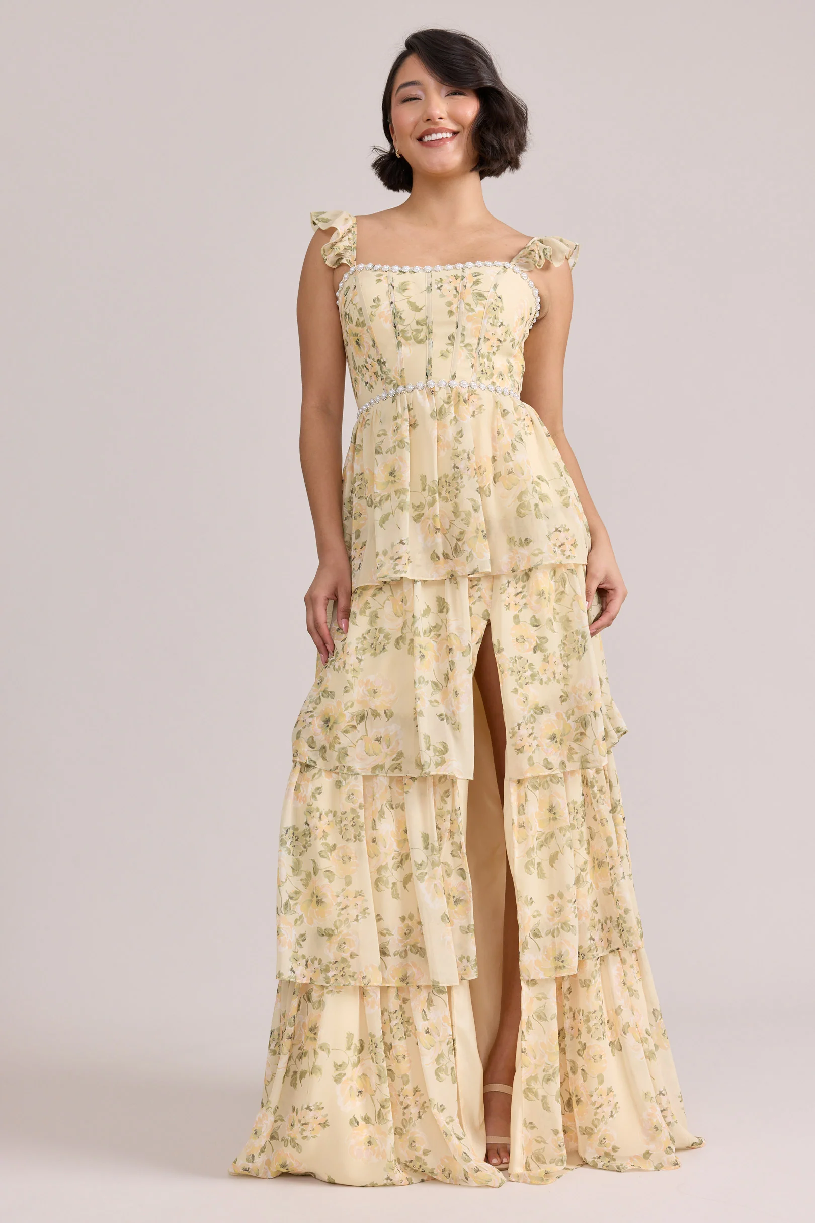 Poppy Luxe Chiffon Floral Print Dress | Made To Order - Image 46
