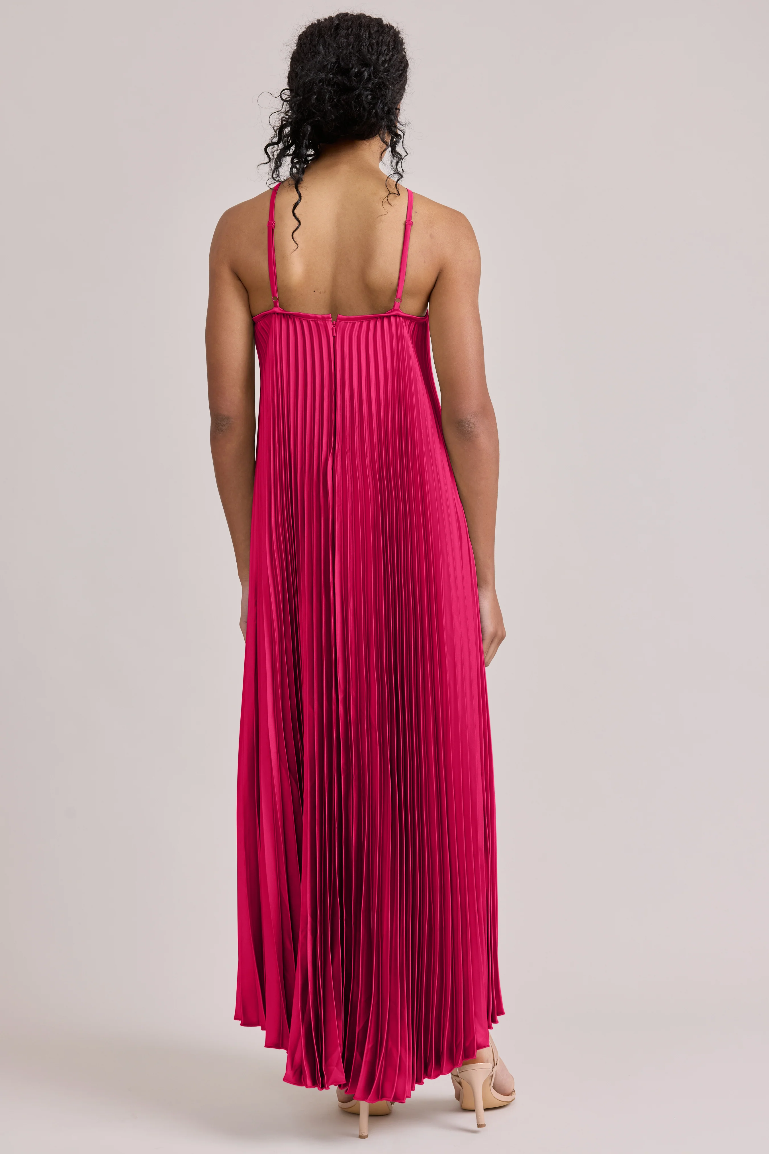 Rayne Satin Pleated Dress | Made To Order - Image 101