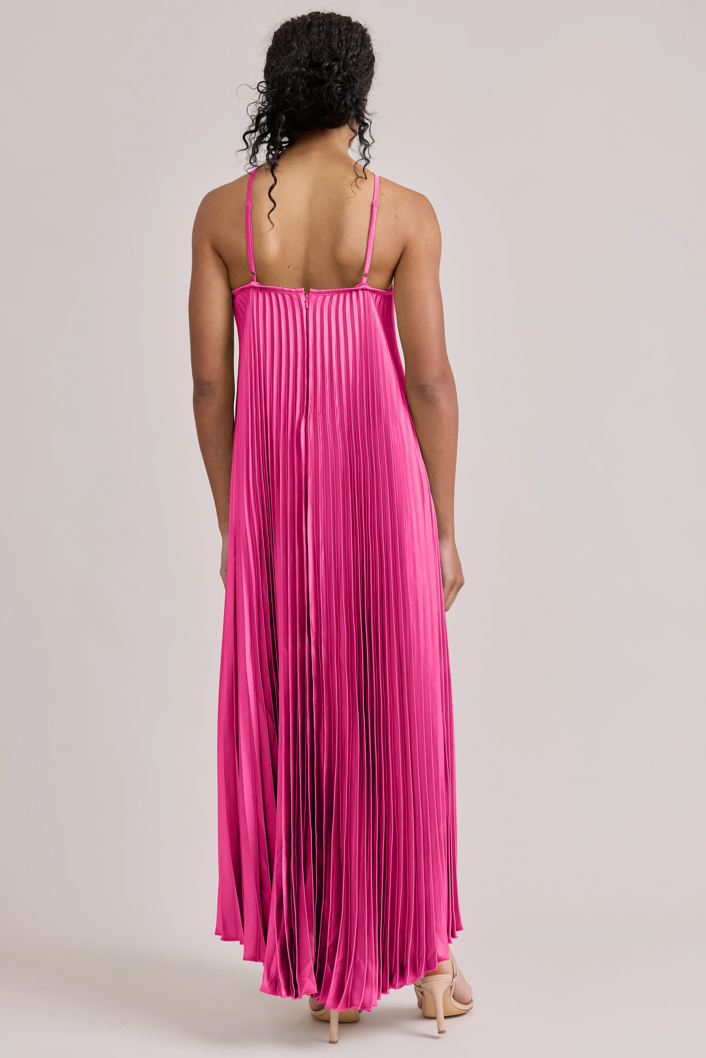 Rayne Satin Pleated Dress | Made To Order - Image 102
