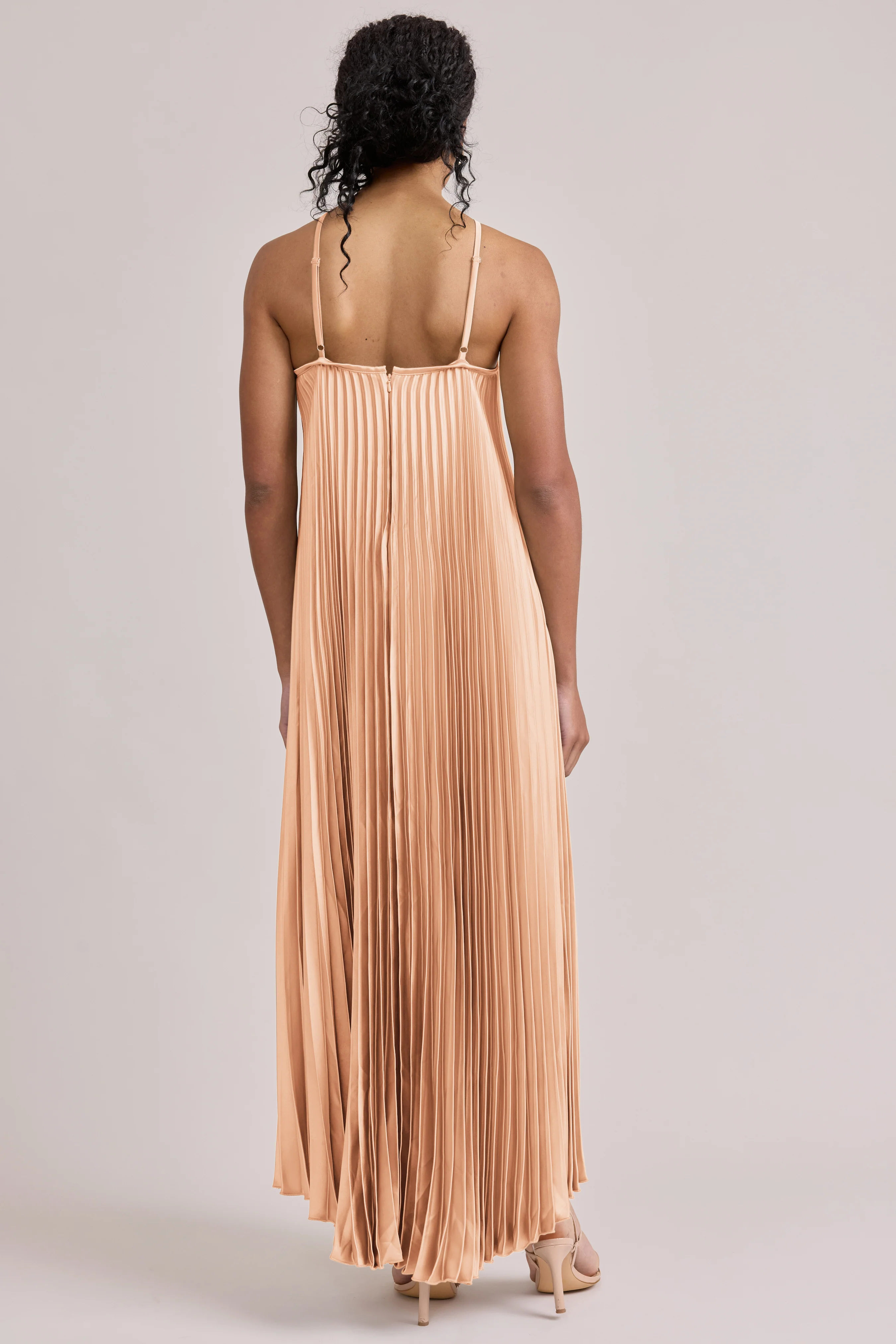 Rayne Satin Pleated Dress | Made To Order - Image 103