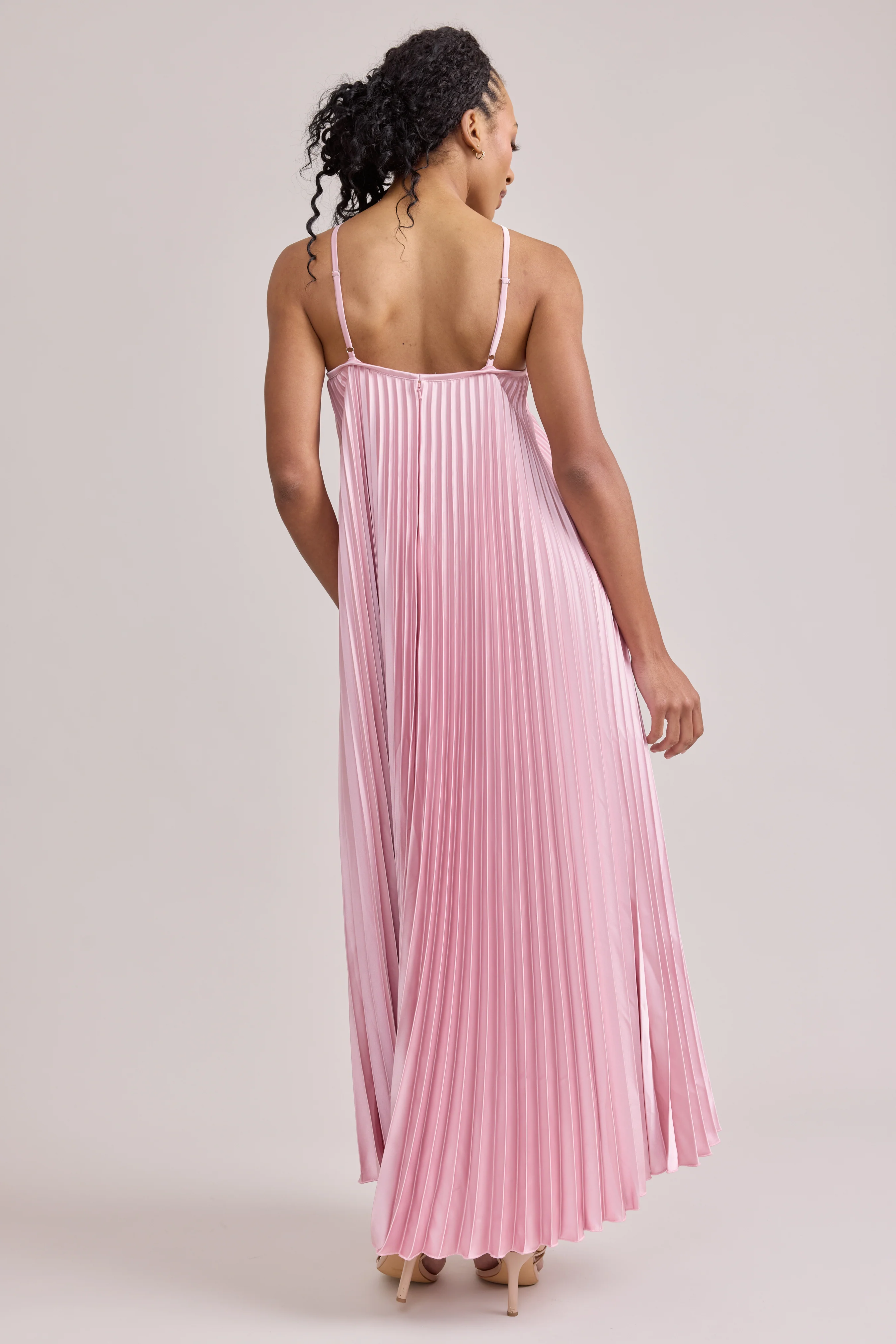 Rayne Satin Pleated Dress | Made To Order - Image 105