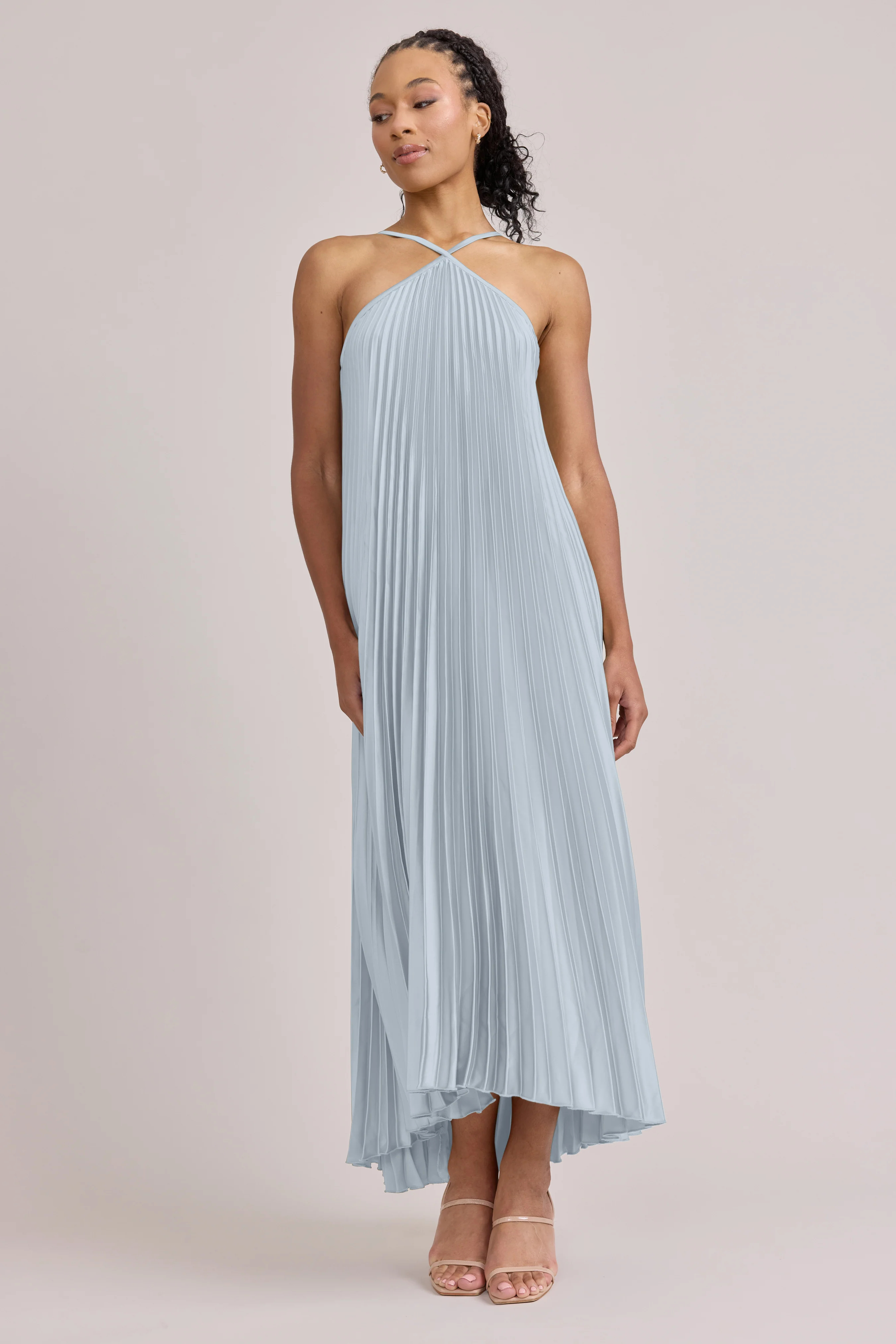 Rayne Satin Pleated Dress | Made To Order - Image 113