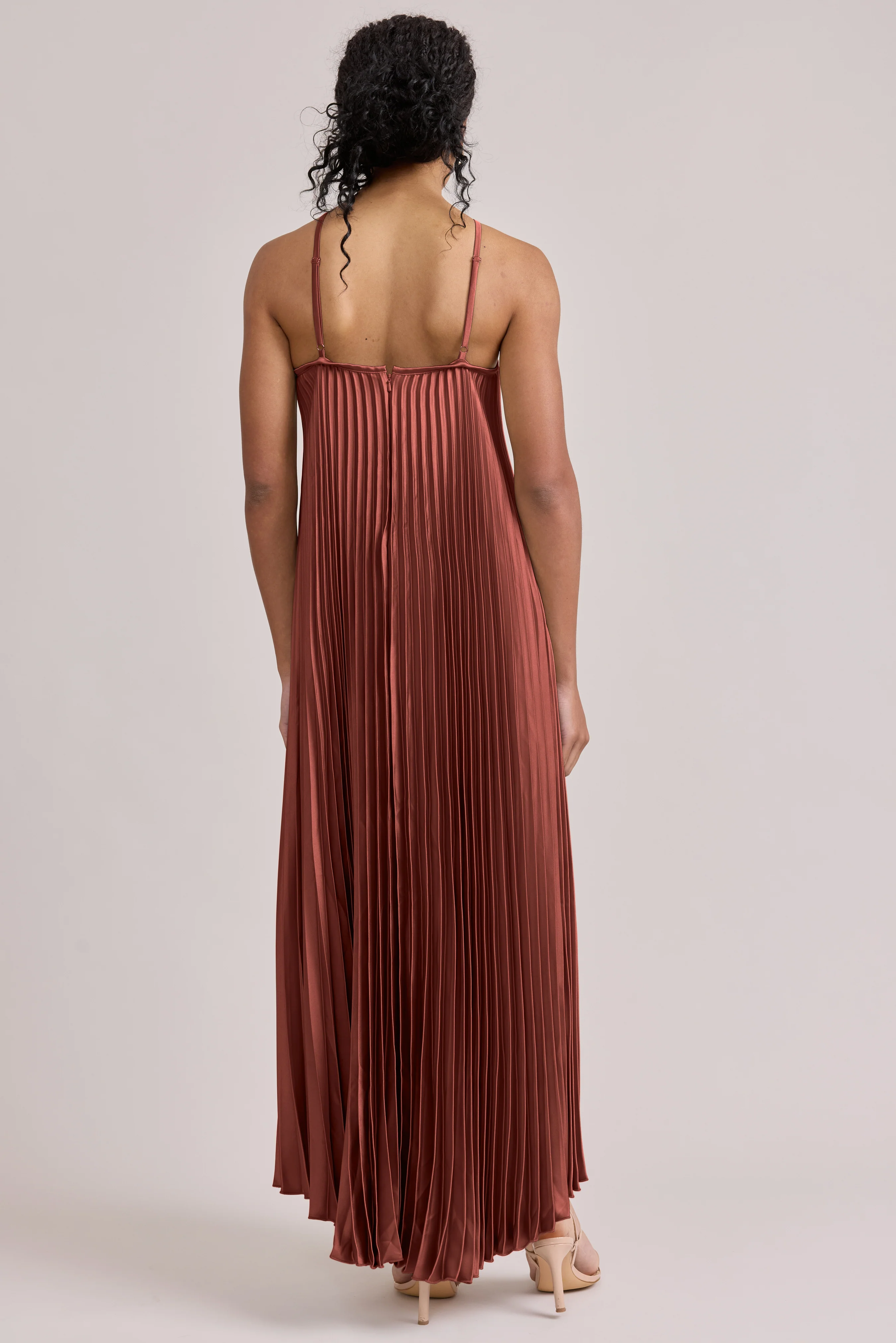 Rayne Satin Pleated Dress | Made To Order - Image 123