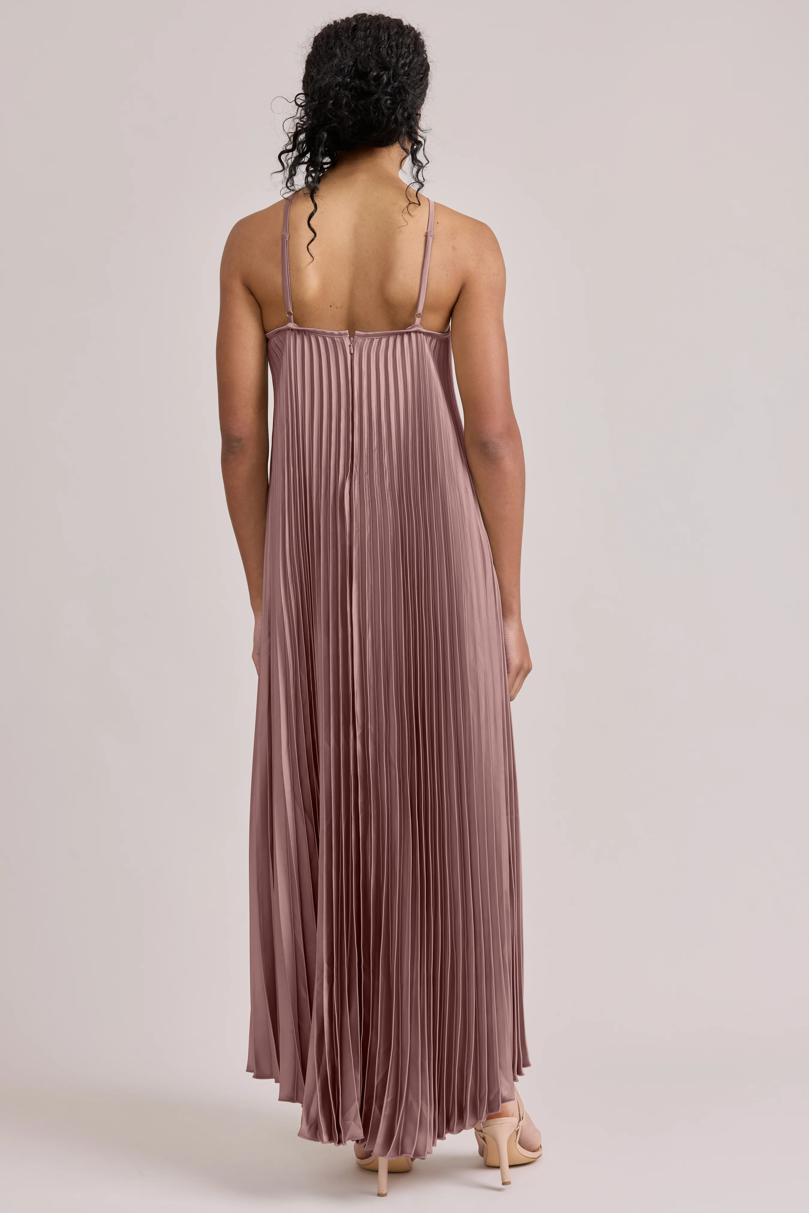 Rayne Satin Pleated Dress | Made To Order - Image 126