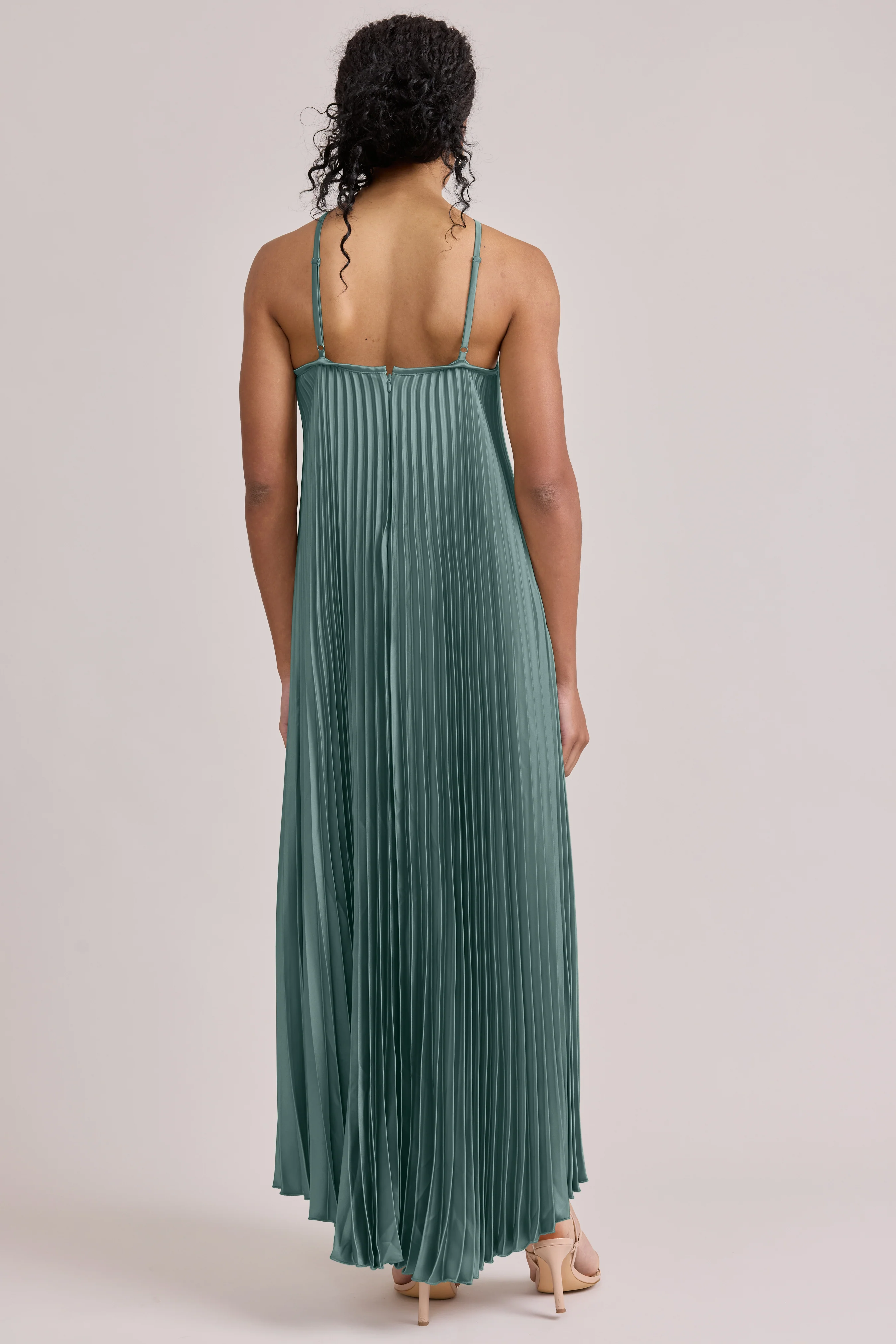 Rayne Satin Pleated Dress | Made To Order - Image 129