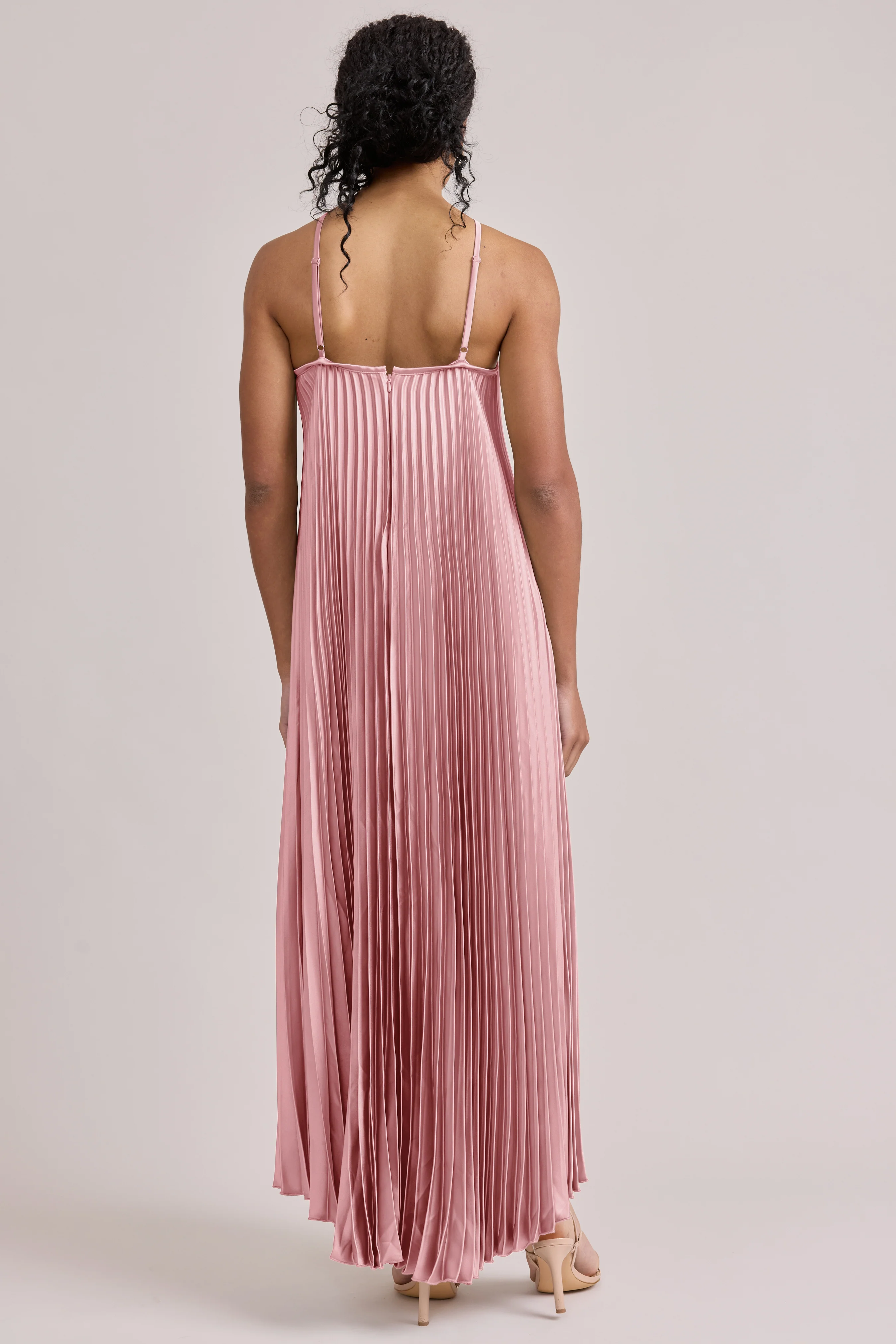 Rayne Satin Pleated Dress | Made To Order - Image 132