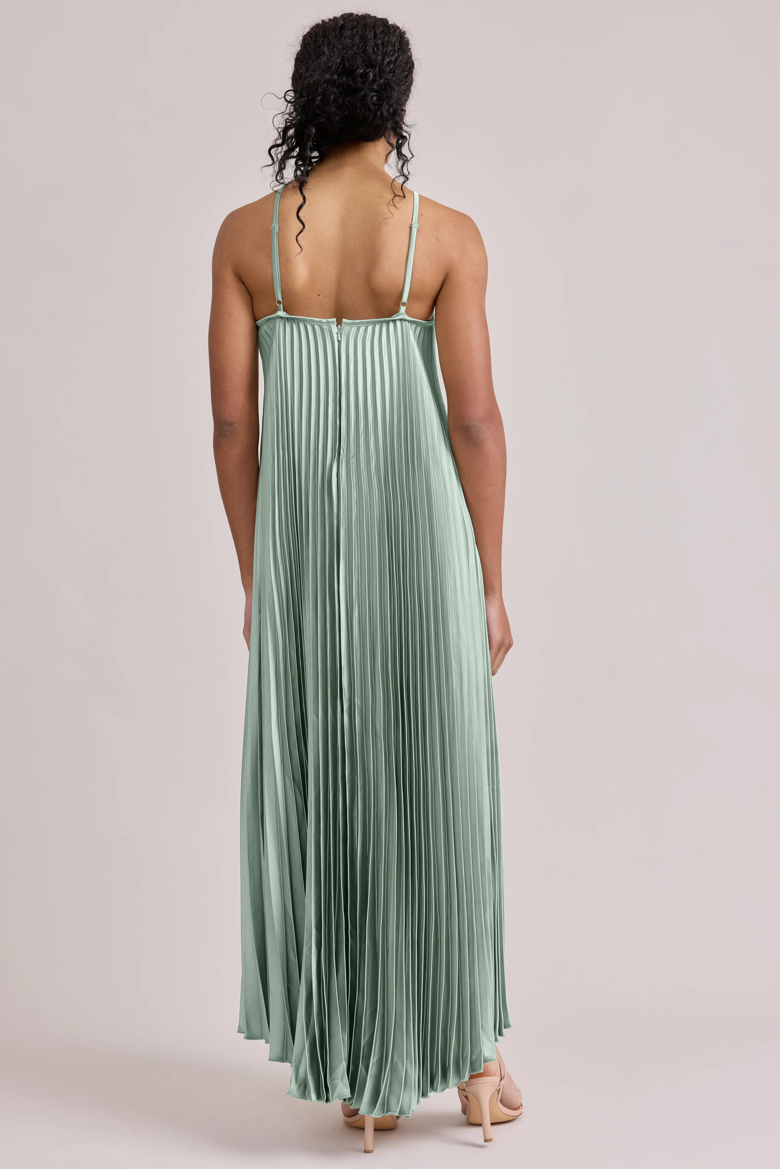 Rayne Satin Pleated Dress | Made To Order - Image 138