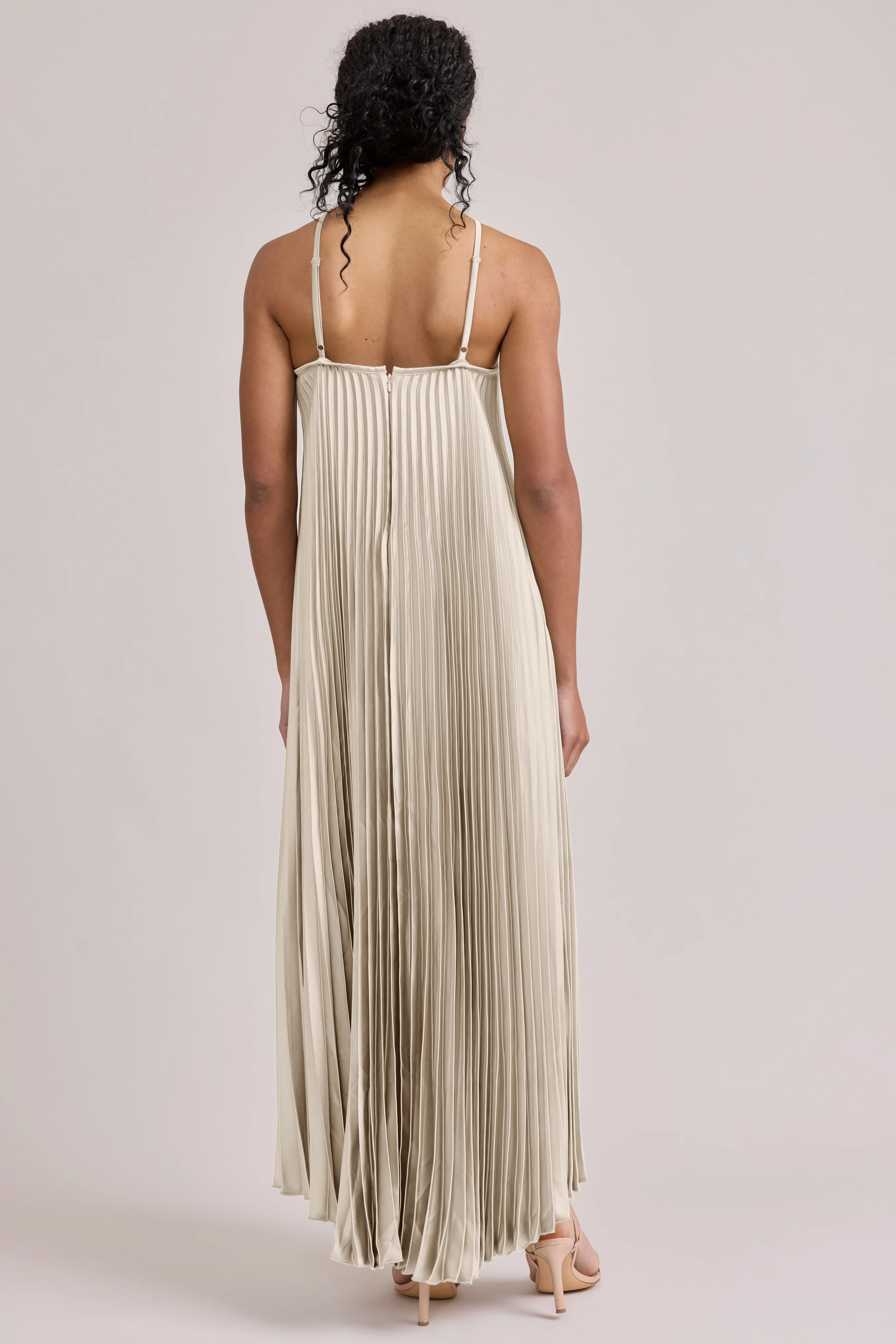 Rayne Satin Pleated Dress | Made To Order - Image 142