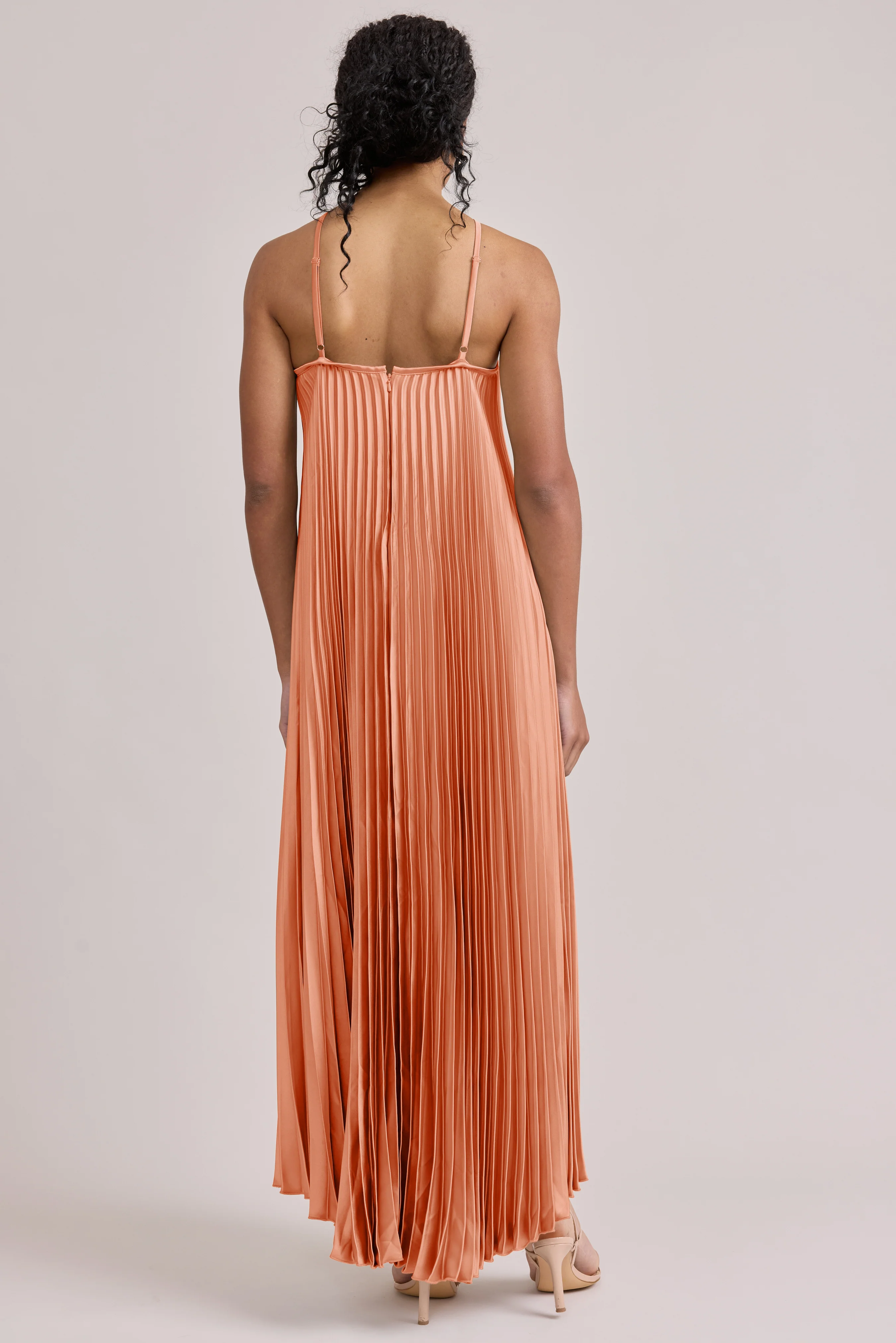 Rayne Satin Pleated Dress | Made To Order - Image 144