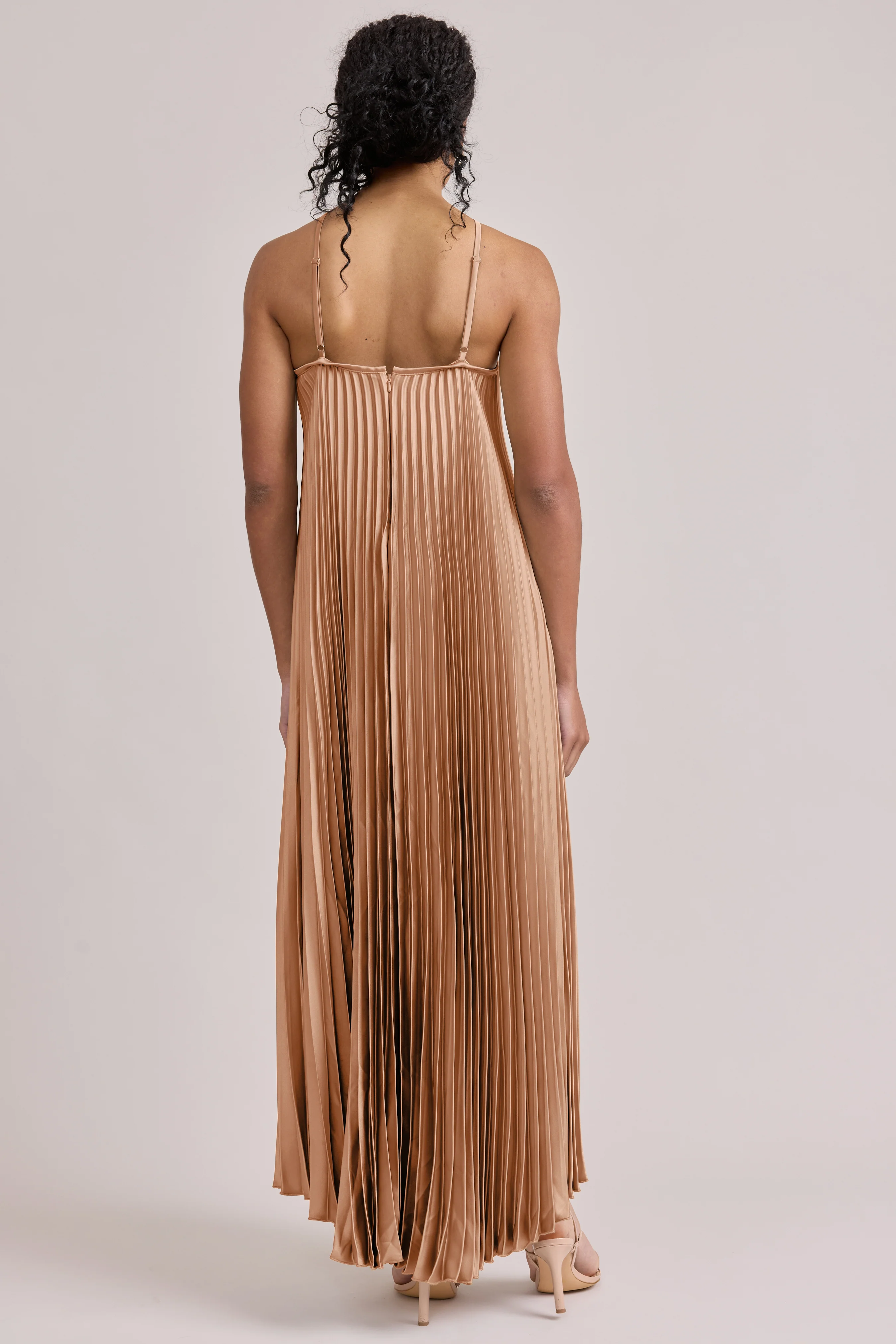 Rayne Satin Pleated Dress | Made To Order - Image 154