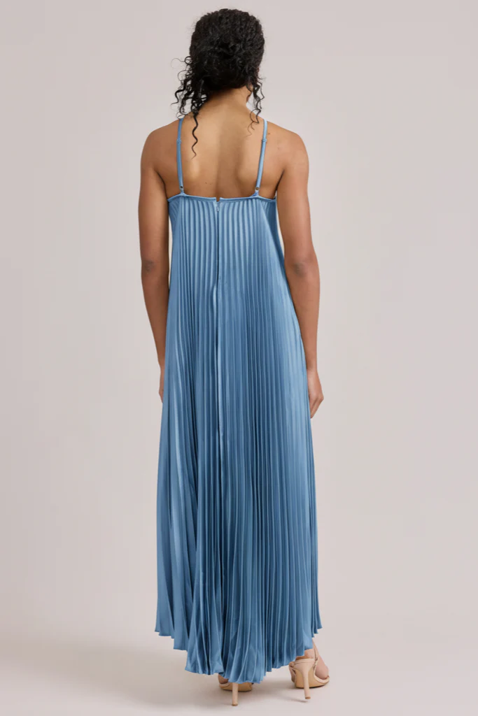 Rayne Satin Pleated Dress | Made To Order - Image 165