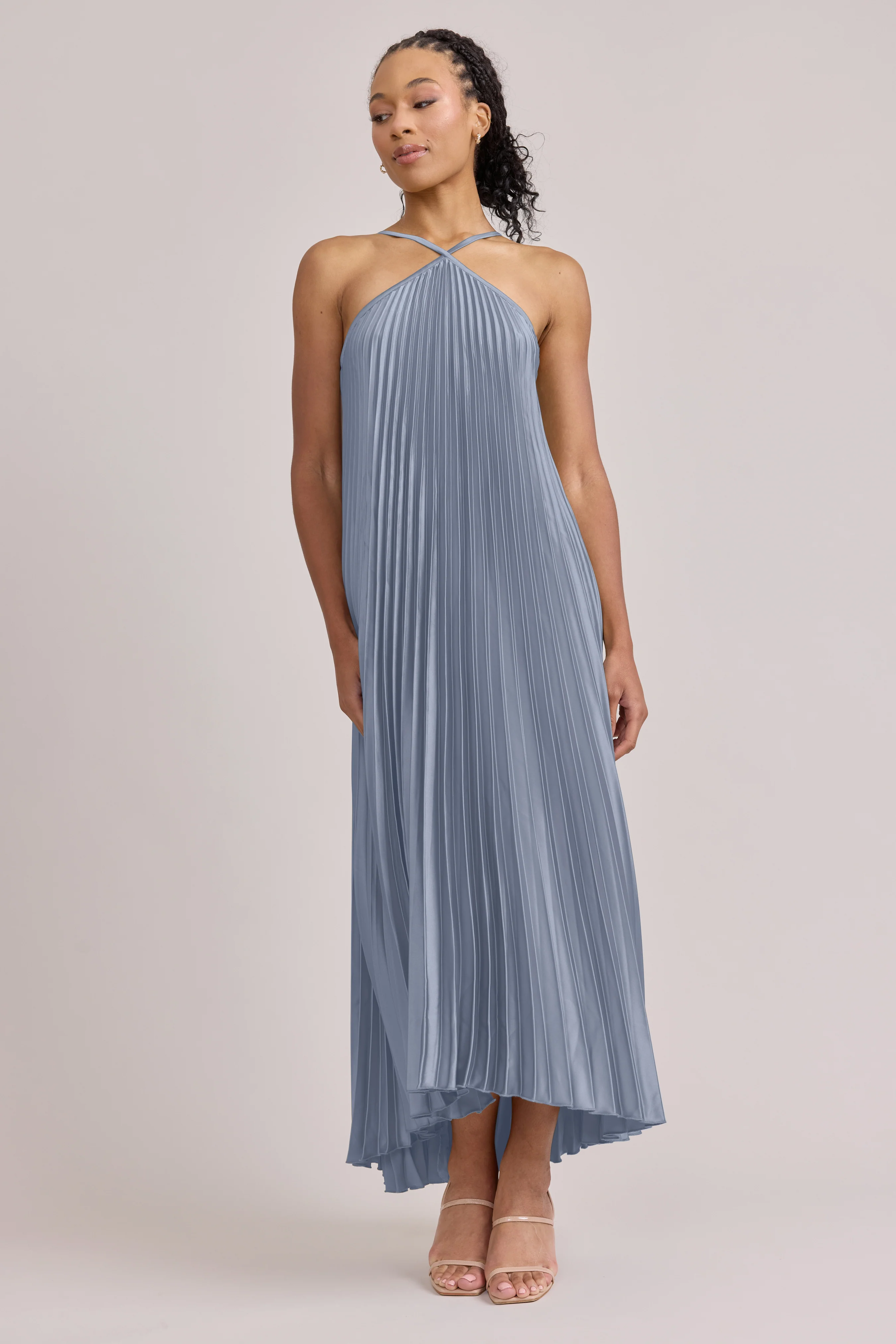 Rayne Satin Pleated Dress | Made To Order - Image 28