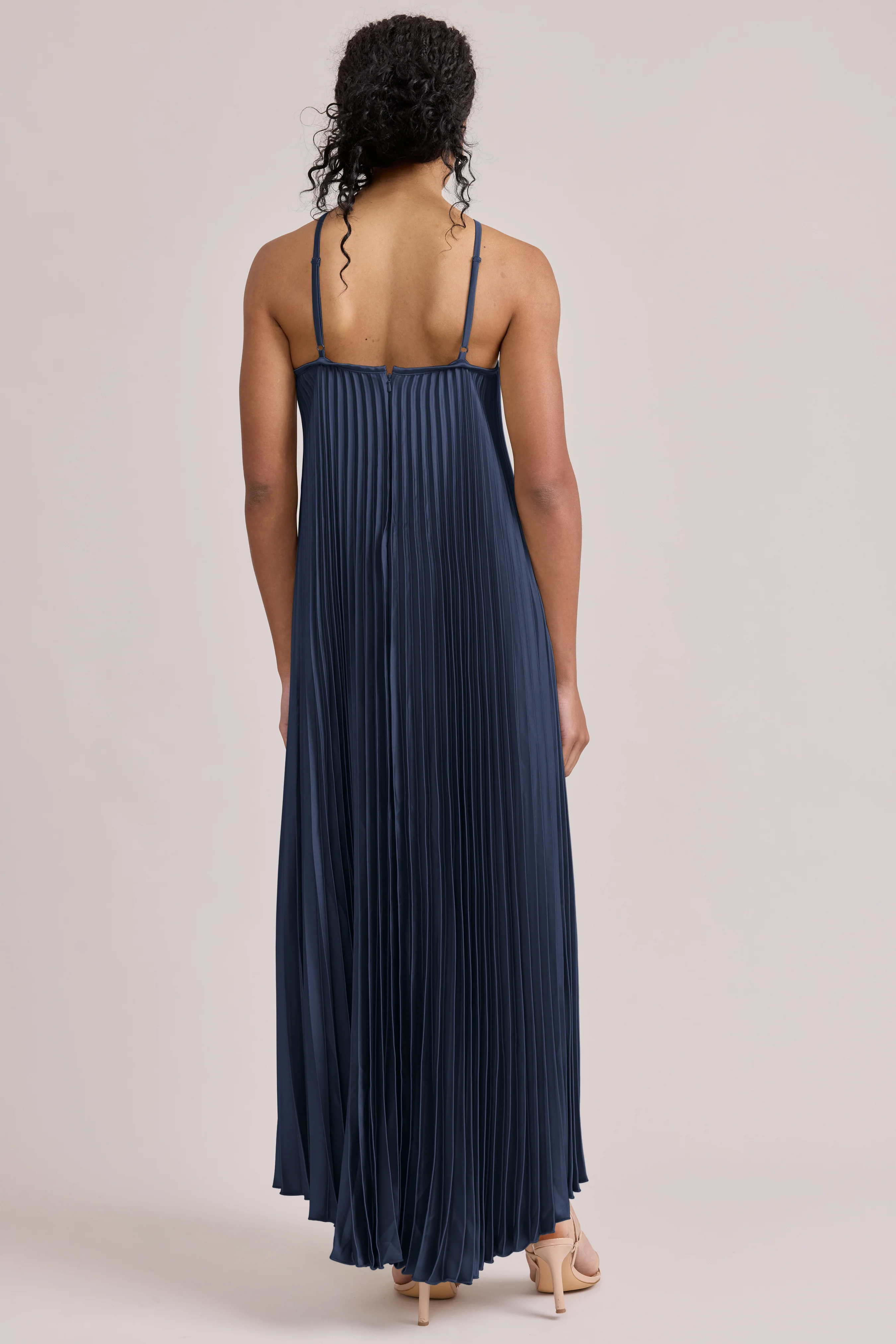 Rayne Satin Pleated Dress | Made To Order - Image 47