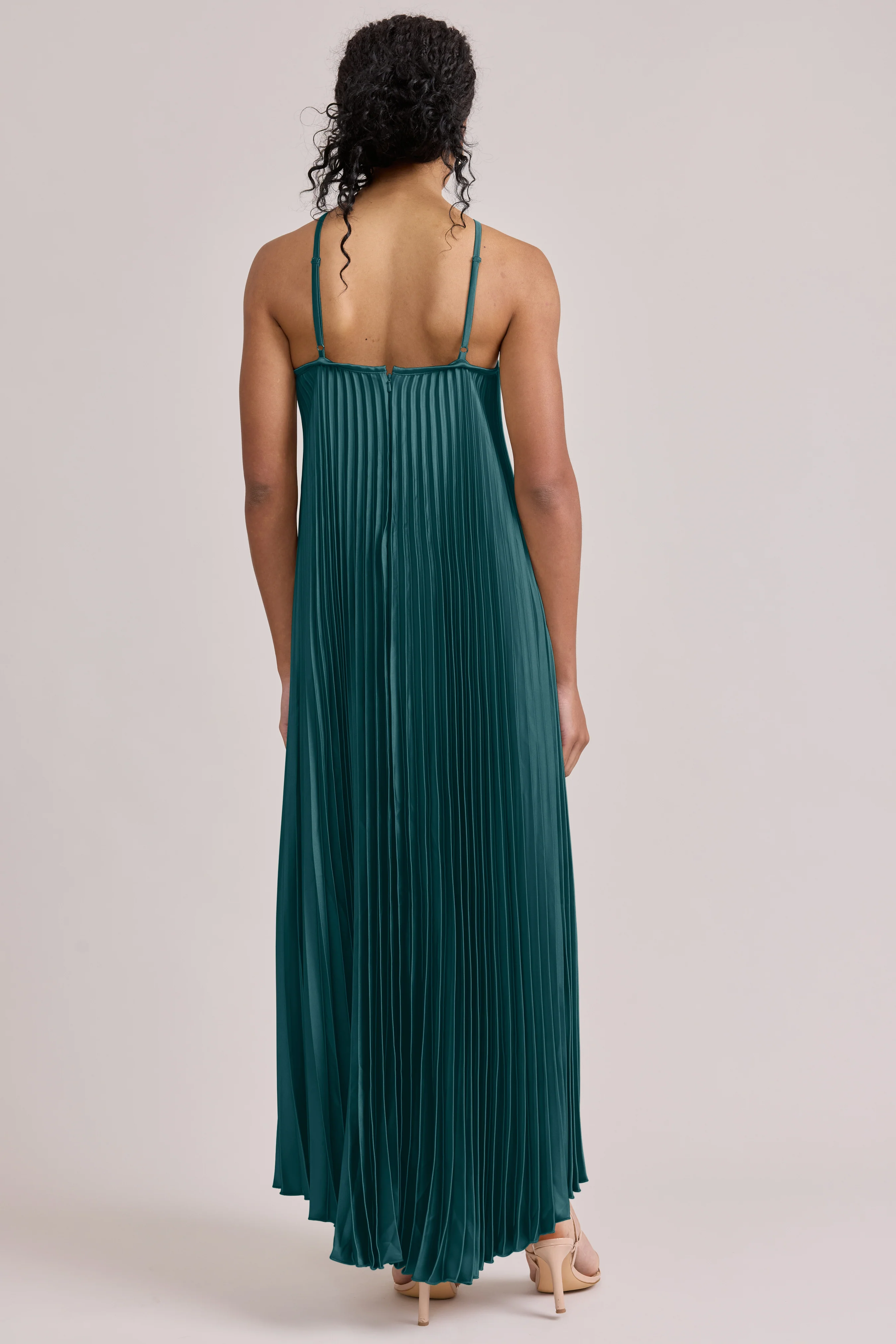 Rayne Satin Pleated Dress | Made To Order - Image 58