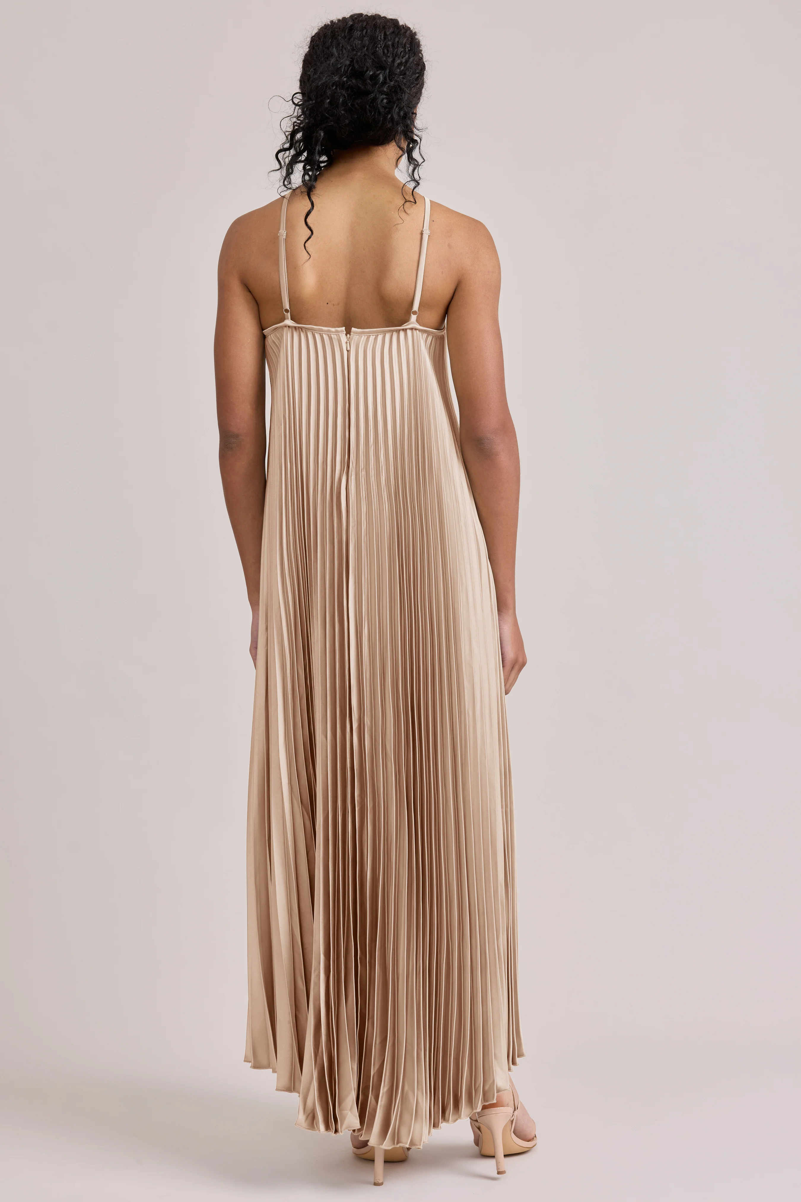 Rayne Satin Pleated Dress | Made To Order - Image 67