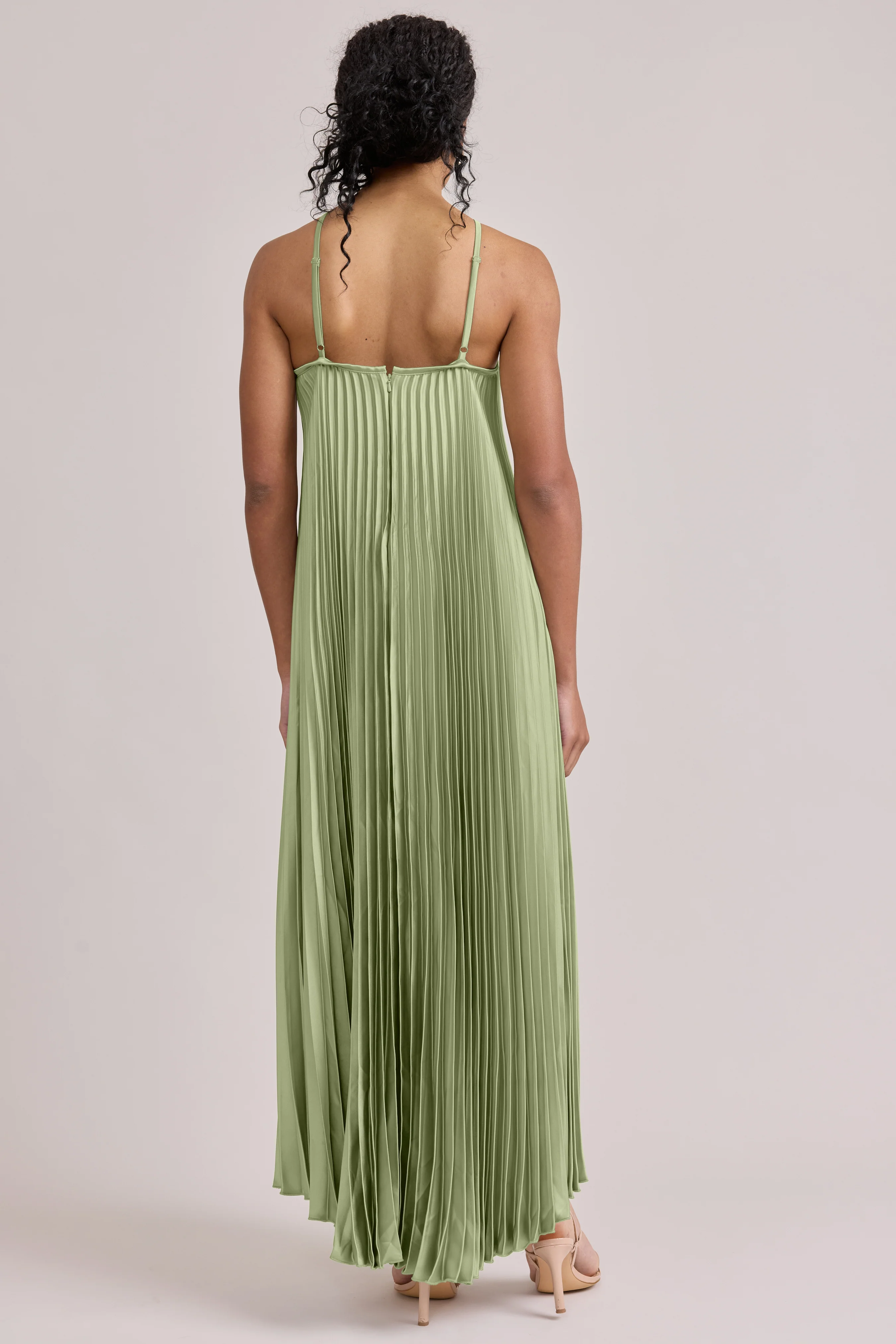 Rayne Satin Pleated Dress | Made To Order - Image 84