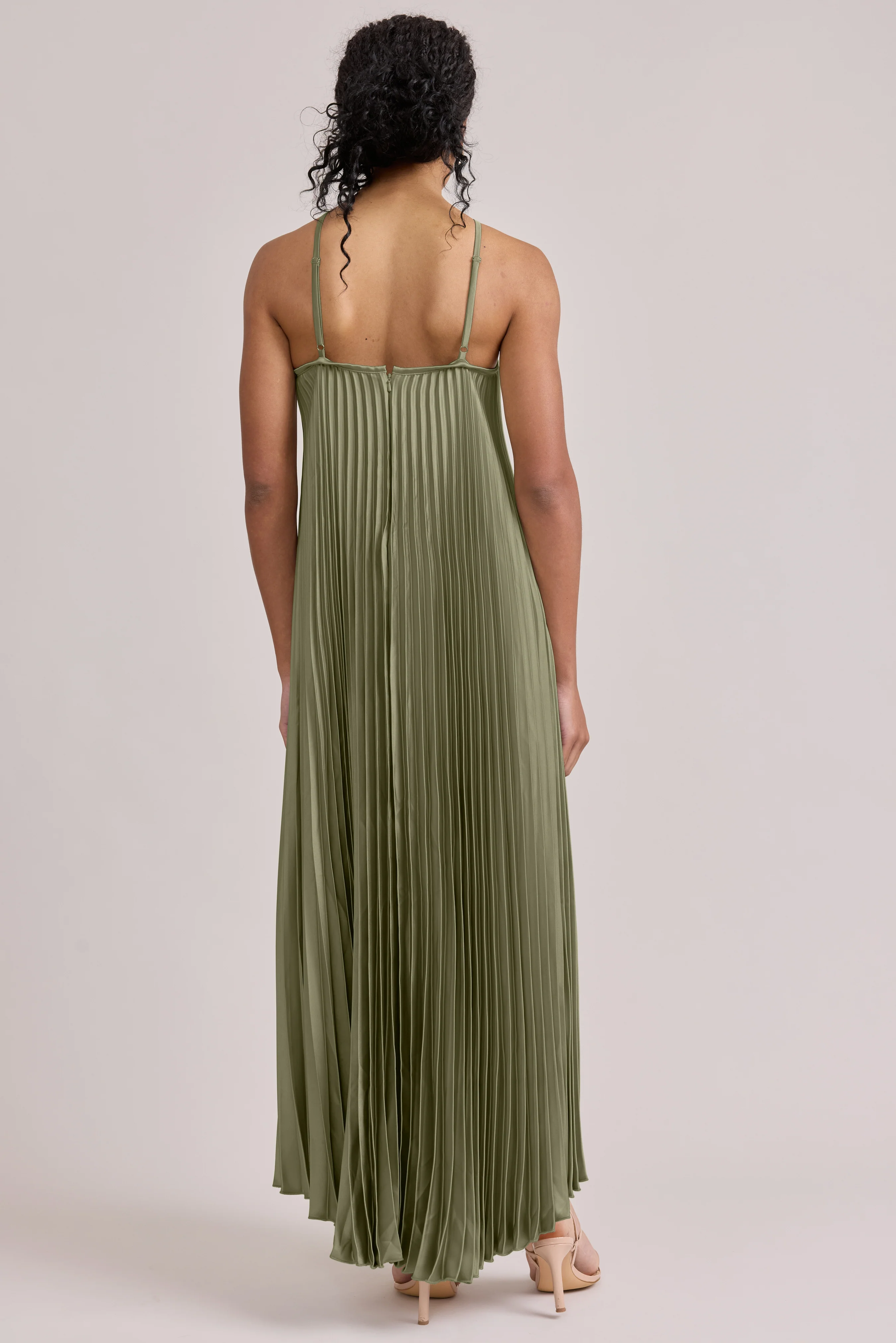Rayne Satin Pleated Dress | Made To Order - Image 87