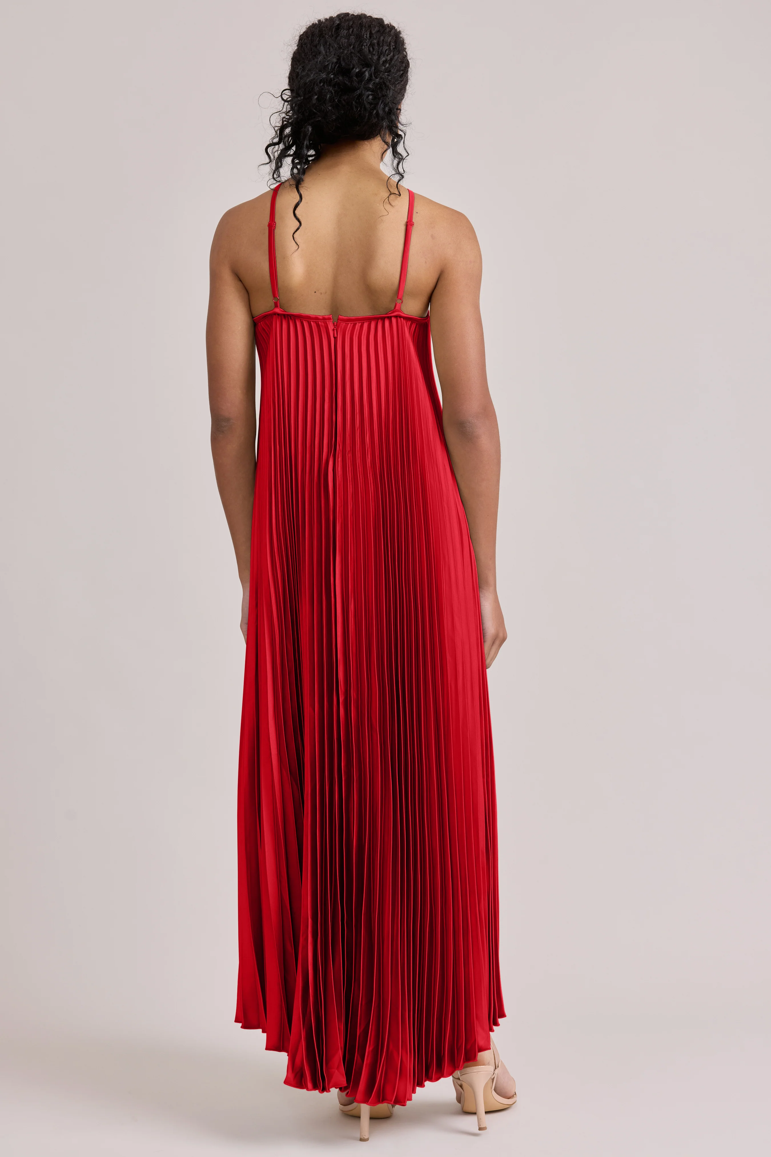 Rayne Satin Pleated Dress | Made To Order - Image 98