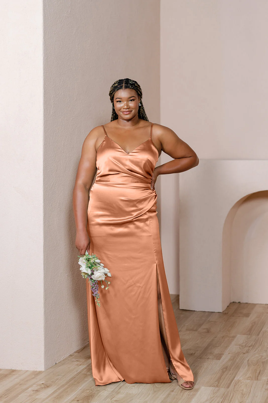Rory Satin Dress | Ready To Ship | Copper