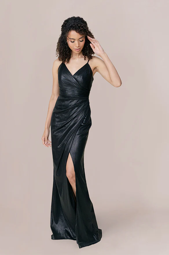 Sample Black Mikenna Metallic Dress | Ready To Ship