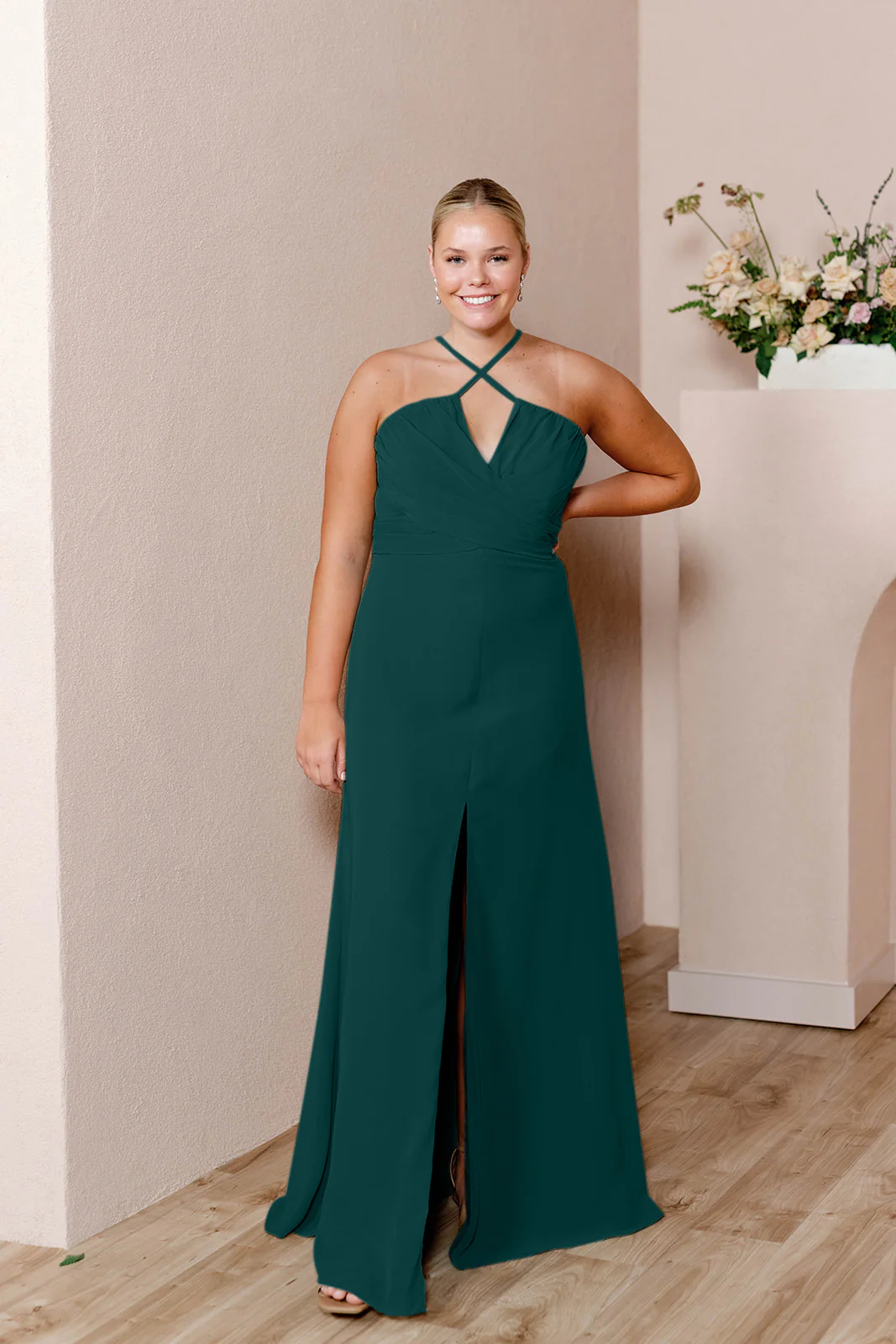 Sample Classic Emerald Nayeli Chiffon Dress | Ready To Ship - Image 5