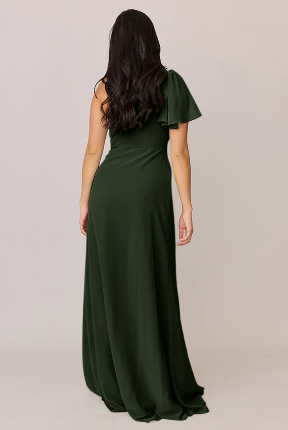 Sample Deep Olive Navea Convertible Chiffon Dress | Ready To Ship - Image 2