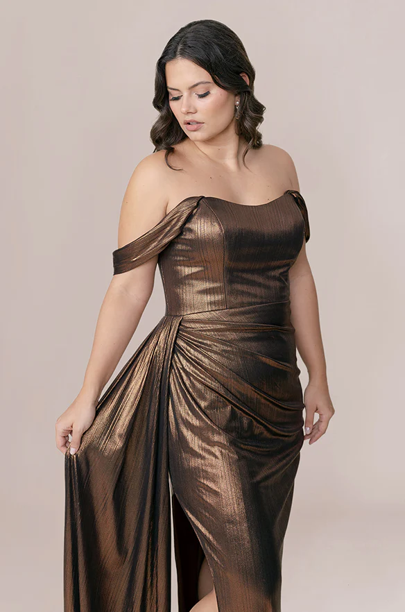 Sample Hazelnut Kory Metallic Dress | Ready To Ship - Image 2