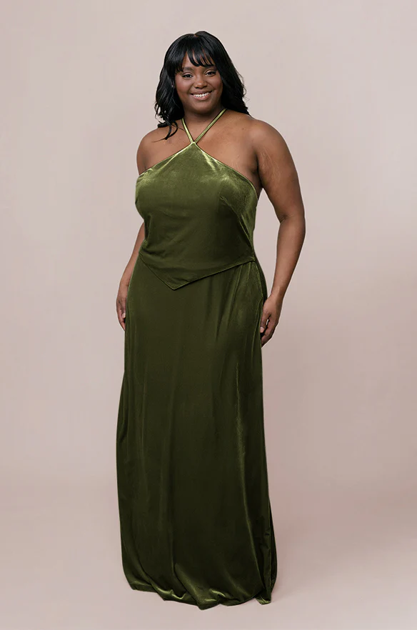 Sample Olive Everly Velvet Dress | Ready To Ship