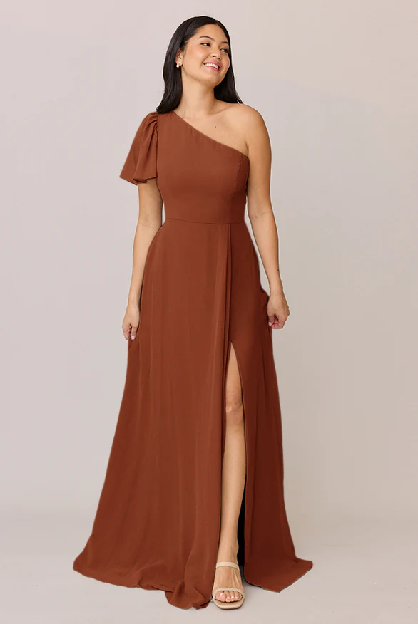 Sample Rust Navea Convertible Chiffon Dress | Ready To Ship